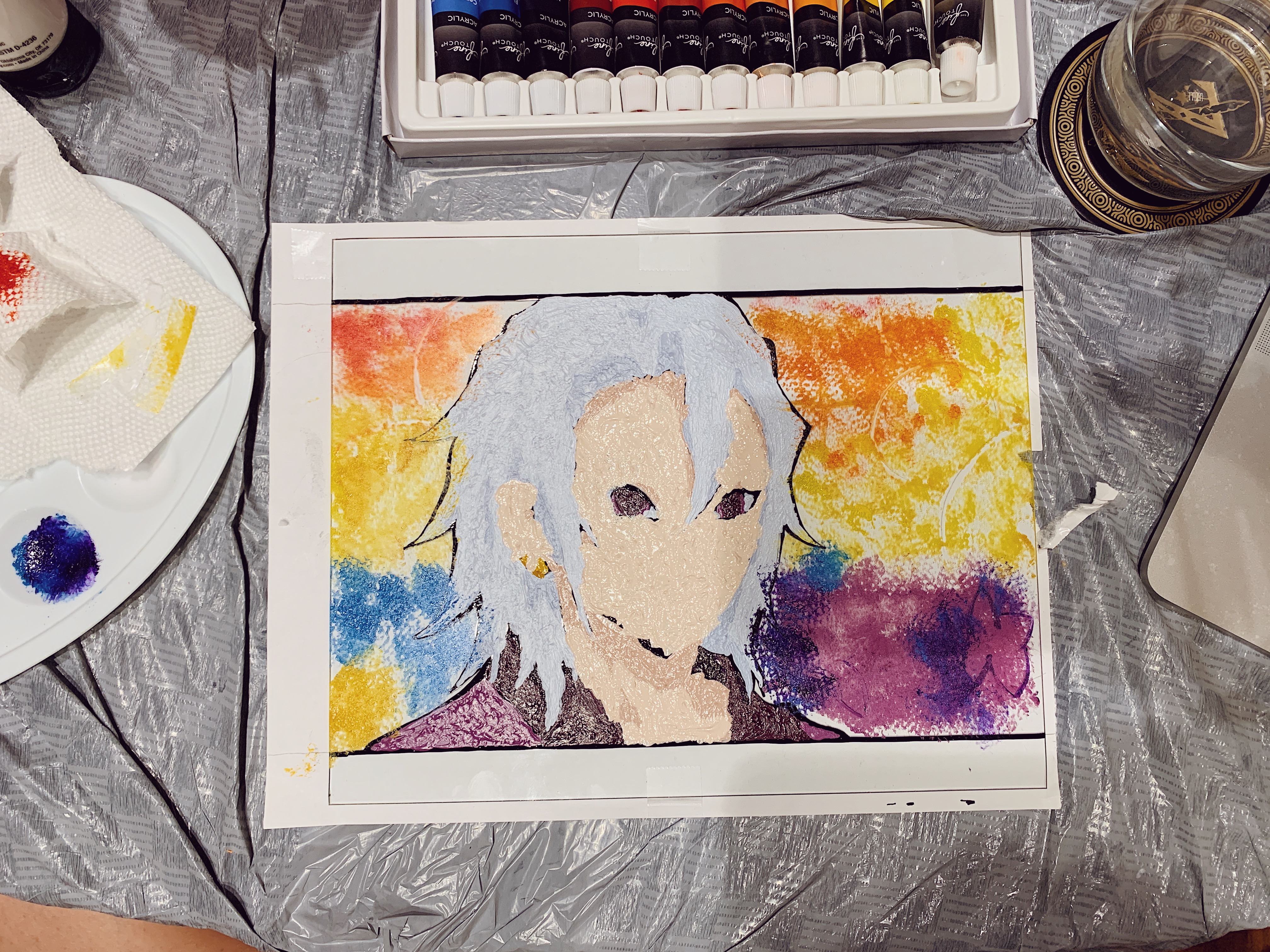 The backside of the finished Tengen Uzui painting